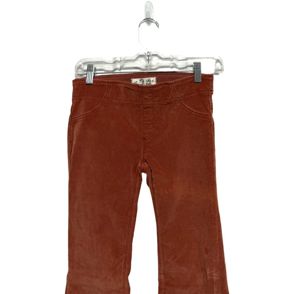We The Free Free People Corduroy Bell Bottom Pants Size 24 Rust Brown Pull On